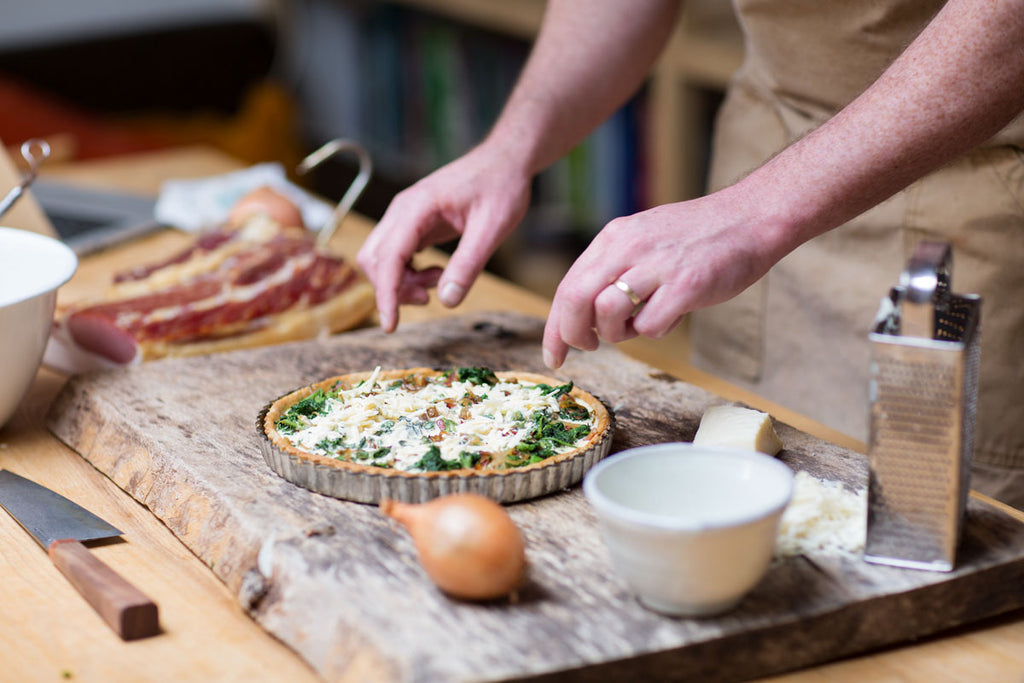Nettle, Bacon And Smoked Goat's Cheese Tart Recipe | Quicke's