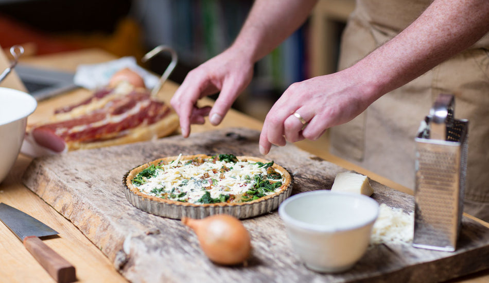 Nettle, Bacon and Smoked Goat's Cheese Tart