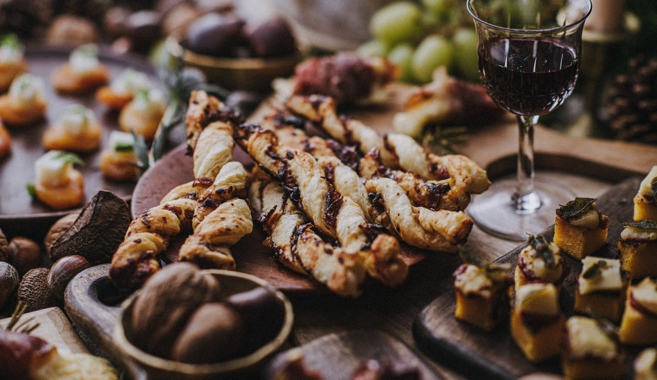 Goat's Cheese Straws With Olives & Red Onion Marmalade Recipe