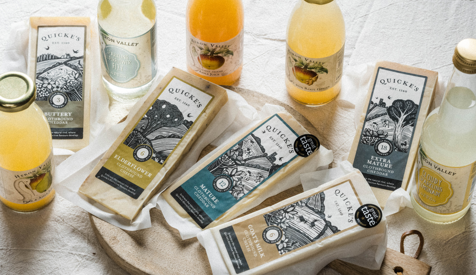 Heron Valley Juices and Quicke's Cheese Pairings