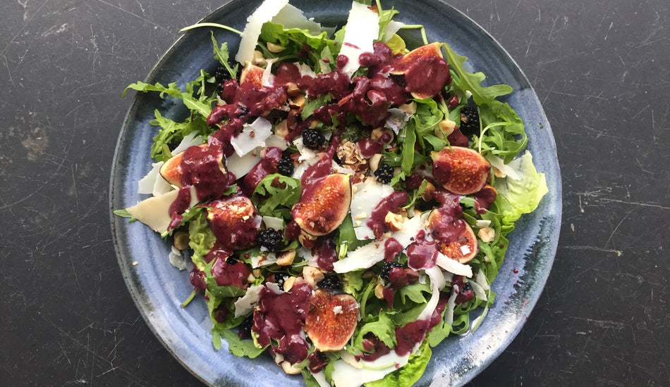 Wild Blackberry, Fig & Smoked Goat's Cheese Salad Recipe