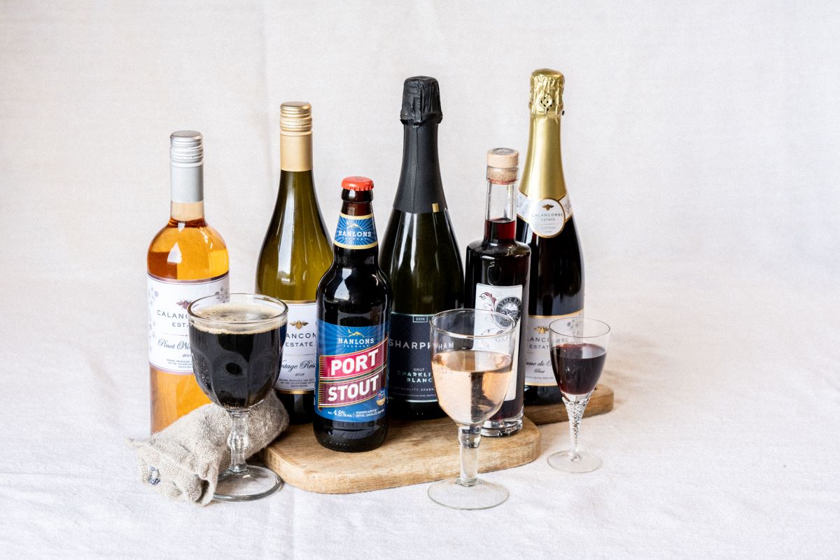 Drinks to pair with Quicke's cheese, beer, Hanlon's port stout, sharpham wine, Lyme bay port and more