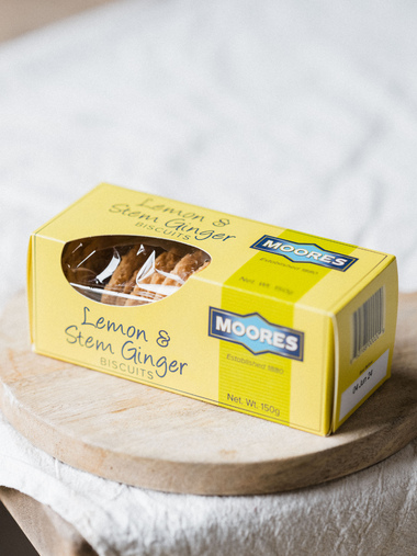 Moores Lemon & Stem Ginger Biscuits